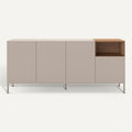 **Moderne Dressoir met Houten Accenten en Minimalistisch Ontwerp**