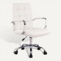 **Moderne Wit Bureau Stoel met Verstelbare Hoogte en Rollen**